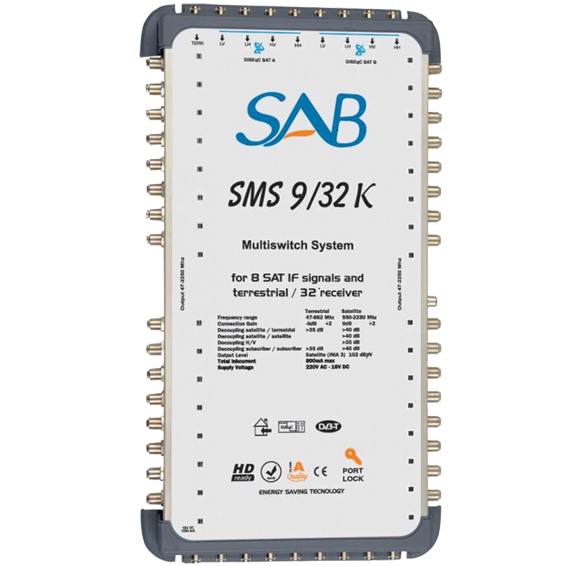 Multišalter 2+1 satelit na 32 utičnice, kaskadni